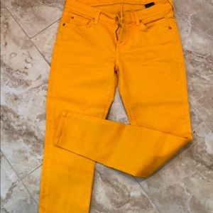 Yellow/Gold 7 for all Mankind skinny jeans size31